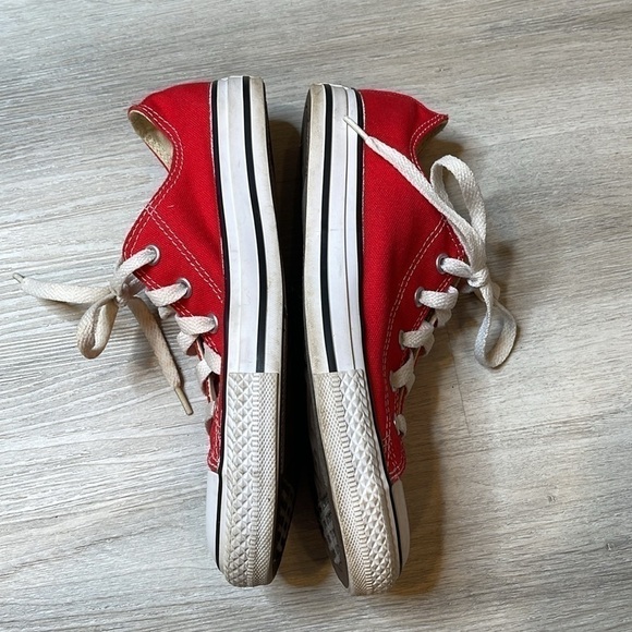 Youth Red Converse All Star Unisex Sneakers Size 3 - Picture 7 of 9
